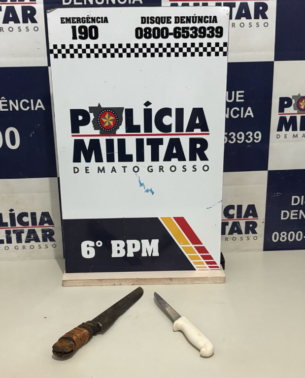 Polícia Militar prende homem por tentar matar duas pessoas com golpes de faca